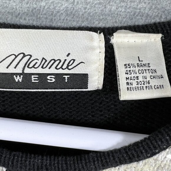 Vintage Marnie West Womens L Harlequin Sequin Sweater Diamond Pattern Holiday - Picture 3 of 13